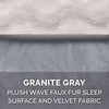 Soft, Orthopedic Foam Perfect Comfort Dog Bed with Washable & Removable Cover -Velvet Waves - Granite Gray, Dogs up to 55 Lbs - Large