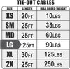 Dog Tie Out Cable 25 Feet - Heavy Duty Dog Lead up to 90 Pounds - Reflective & Rust-Free with Quick Release Swivel Clips & 360° Rotating Clasp - Tangle-Free Dogs Runner for Yard (Silver, Single)