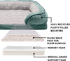 Memory Foam Dog Bed for Small Dogs W/ Removable Bolsters & Washable Cover, for Dogs up to 20 Lbs - Plush & Velvet Waves Perfect Comfort Sofa - Celadon Green, Small