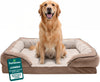 Memory Foam Dog Bed for Large Dogs W/ Removable Bolsters & Washable Cover, for Dogs up to 95 Lbs - Plush & Velvet Waves Perfect Comfort Sofa - Brownstone, Jumbo/Xl