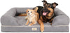 Orthopedic Dog Bed, Memory Foam Pet Sofa, Calming Dog Couch, Water Resistant Pet Bed, Washable Cover, Non-Slip Bottom, Chester, Grey, 50" X 40" X 13"