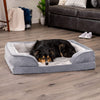 Soft, Orthopedic Foam Perfect Comfort Dog Bed with Washable & Removable Cover -Velvet Waves - Granite Gray, Dogs up to 55 Lbs - Large