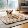 Dog Crate Pad - Ultra Soft Pet Bed with Cute Star Print, Washable Mat for Large Medium Small Dogs, Reversible Fleece Kennel Liner, Cat Bed 23 X 18 Inch Brown