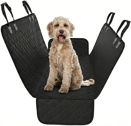 Black Standard Dog Car Hammock Back Seat Cover, Waterproof Backseat Cover Protector for Truck Bench Rear of Sedans or Suvs, Essential Pet Supplies Vacuum or Wipe Clean, Machine Washable