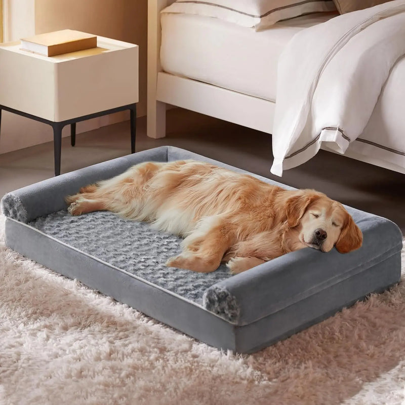 Summervibes BFPETHOME Orthopedic Self-Warming Calming Dog Bed for Medium-Large Dogs - Waterproof Couch Pet Bed with Removable, Washable Cover
