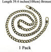 Purse Chain Strap 39.4 Inches Bronze for Shoulder Cross Body Sling Purse Handbag Clutch Replacement Comfortable Flat 0.4' Wide Enough 2.4Mm Extra Thick Metal 1 Pack