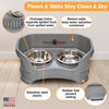 Neater Feeder Deluxe Mess Proof Dog Bowls Elevated for Small Dogs under 19 Lbs, Made in USA, No Spill Raised Dog Food Bowl Stand Feeding Station, Food and Water Bowl Set, Gunmetal