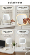 LED makeup mirror with light, beauty lighting, dressing mirror, foldable desktop mirror for student dormitories