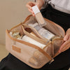 Luxury Makeup Organizer Bag, Female Cosmetic Travel Case with Zipper, Large Capacity Toiletry Storage Pouch for Women Makeup Bag