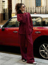 2025 New Casual Cotton Shirt Pants Suit Lapel Single Breasted Loose Long-sleeved Shirt+Wide-leg Pants Casual Sets Women Clothing