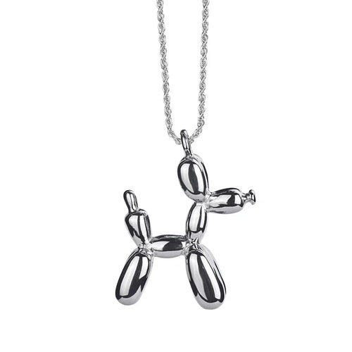 Silver Color Cute Animal Balloon Dog Necklaces Creative Pendant Clavicle Chain Necklace Ladies Girl Jewelry Dropshipping