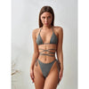 Sexy Women's Strappy Bikini Solid Color Beach European American Style Fashionable Swimsuit for Women Summer Fashion Beach Style