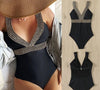 Bikini European American New 2023 Gold Sexy Bikini Women's Printed Steel Bracket Triangle Swimwear Push Up One Piece Swimwear