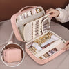 Luxury Double Layer Cosmetic Bag Large Capacity Transparent Pouch Make Up Storage Organizer Zipper Handbag Portable Toiletry Bag