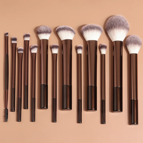 Juego de 13 brochas de maquillaje para base, corrector, polvos, sombra de ojos, colorete, brocha Kabuki, herramienta de belleza cosmética para el rostro