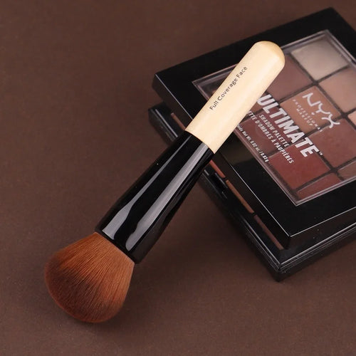 Brochas de Maquillaje de Lujo para Champán Brocha Plana para Base Brocha Grande para Rostro Brocha de Reparación Brocha para Contorno para Líquidos Cremas Polvos