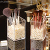 Desktop Cosmetic Storage Container - Acrylic Makeup Brush Organizer With Elegant Display Design 1 Pcs