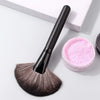 Luxury Wooden Handle Fan Makeup Brush Finishing Powder Brush Multi-use Brush for Face and Body Professional Makeup Brush for Sal