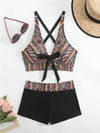 2025 High Waist Bikinis Women Sports Swimwear Print Bathing Suit Female Padded Beach Wear Bathers Swimming Swimsuit Summer