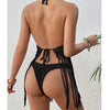 Beach Women's Crochet Knitting Sexy Bandages Swimwear Hollow-out Long Tassel Bikini Cover up Summer Vacation Top Bathing Suit