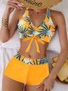 2025 High Waist Bikinis Women Sports Swimwear Print Bathing Suit Female Padded Beach Wear Bathers Swimming Swimsuit Summer