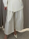 Women's Elegant Coat Pant Sets Full Sleeve V Lace Top Wide Leg Pants Female Suits 2026 Spring Summer Solid Satin Lady Set