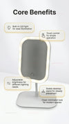 LED makeup mirror with light, beauty lighting, dressing mirror, foldable desktop mirror for student dormitories