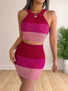 Sweater Dress for Women Summer Heart Knit Crewneck Sleeveless Sweaters 2 Piece Outfits