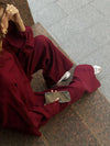 2025 New Casual Cotton Shirt Pants Suit Lapel Single Breasted Loose Long-sleeved Shirt+Wide-leg Pants Casual Sets Women Clothing