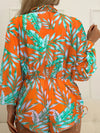 2024 New 3 Piece Bikini Set Plus Size Swimsuit Women Long Sleeve Cover Up Print Halter Swimwear Beach Wear Sexy Bathing Suit 3XL