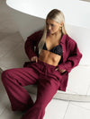 2025 New Casual Cotton Shirt Pants Suit Lapel Single Breasted Loose Long-sleeved Shirt+Wide-leg Pants Casual Sets Women Clothing