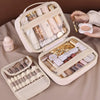 Luxury Double Layer Cosmetic Bag Large Capacity Transparent Pouch Make Up Storage Organizer Zipper Handbag Portable Toiletry Bag