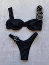 2025 Strappy Bikinis Sexy 3D Floral Swimsuit Women Separation Stereo Swimwear Female Bathers Bathing Swimming Suit Beachwear