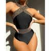 Bikini European American New 2023 Gold Sexy Bikini Women's Printed Steel Bracket Triangle Swimwear Push Up One Piece Swimwear