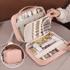 Luxury Double Layer Cosmetic Bag Large Capacity Transparent Pouch Make Up Storage Organizer Zipper Handbag Portable Toiletry Bag