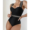 Bikini European American New 2023 Gold Sexy Bikini Women's Printed Steel Bracket Triangle Swimwear Push Up One Piece Swimwear