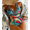 Bikini European American New 2023 Gold Sexy Bikini Women's Printed Steel Bracket Triangle Swimwear Push Up One Piece Swimwear