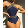Bikini European American New 2023 Gold Sexy Bikini Women's Printed Steel Bracket Triangle Swimwear Push Up One Piece Swimwear