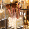 Desktop Cosmetic Storage Container - Acrylic Makeup Brush Organizer With Elegant Display Design 1 Pcs
