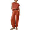 Spring Solid Color Pants Sets Women Fashion Sporty Style Short Sleeves Tops High Waist Trousers Two Piece Set Female Streetwear
