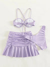2026 Push Up 3 Pieces Bikini & Beach Slirt Swimsuit Women Strappy Swimwear Female Bathers Bathing Swimming Swim Suit Beachwear