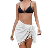 Women's Sarong Coverups Sexy Short Bathing Suit Chiffon Wrap Skirt Beach Swimsuit Cover Ups with Tassels Swimwear