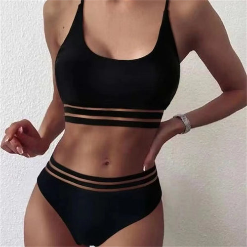 Traje de baño femenino para mujer, bikini sexy de triángulo, dos piezas, cintura alta, traje de baño femenino, conjuntos de bikini de verano, купальник