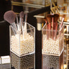Desktop Cosmetic Storage Container - Acrylic Makeup Brush Organizer With Elegant Display Design 1 Pcs