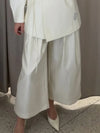 Women's Elegant Coat Pant Sets Full Sleeve V Lace Top Wide Leg Pants Female Suits 2026 Spring Summer Solid Satin Lady Set