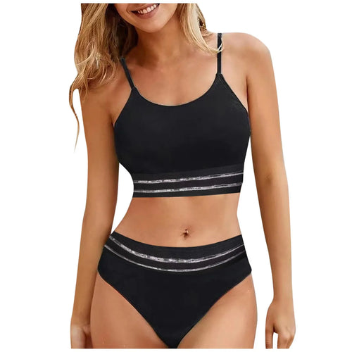 Traje de baño femenino para mujer, bikini sexy de triángulo, dos piezas, cintura alta, traje de baño femenino, conjuntos de bikini de verano, купальник