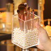 Desktop Cosmetic Storage Container - Acrylic Makeup Brush Organizer With Elegant Display Design 1 Pcs