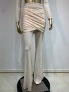 Women Luxury Sexy Long Sleeve Mesh Black Beige Two Piece Pants Set 2024 Celebrity Designer Fashion Women's Set