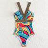 Bikini European American New 2023 Gold Sexy Bikini Women's Printed Steel Bracket Triangle Swimwear Push Up One Piece Swimwear