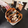 Cosmetic bag New retro light luxury simple canvas portable storage bag Large capacity premium skin care products Wash bag